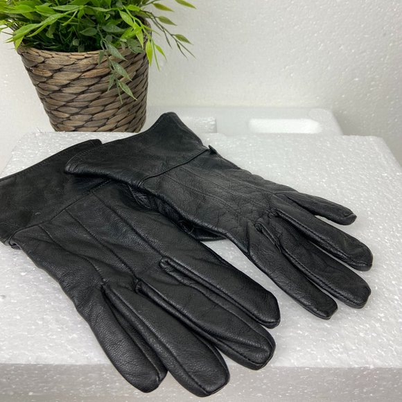 Other - Men’s leather gloves Black Sz M